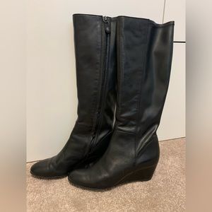 Geox tall black leather boots. Size 9.